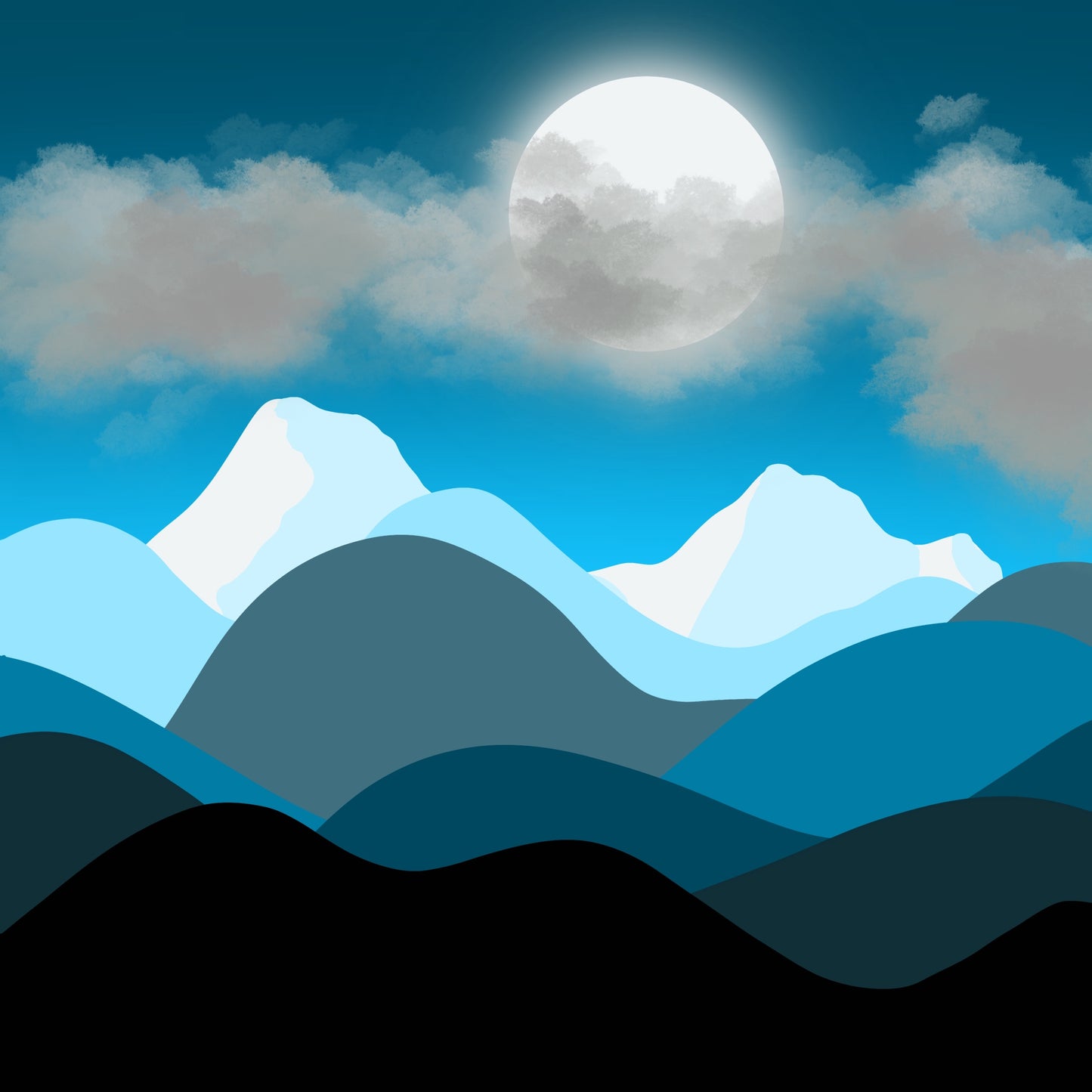 GLACIER BLUE MOUNTAINS- Print