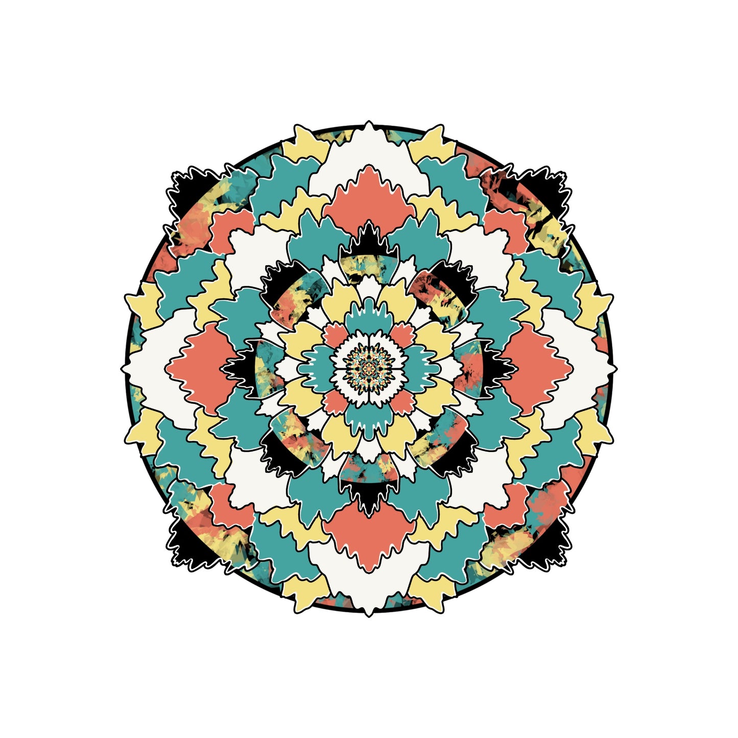 TRI-COLOR MANDALA - Sticker