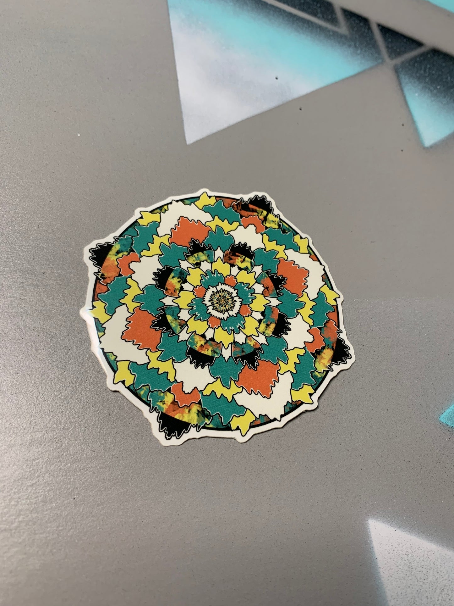 TRI-COLOR MANDALA - Sticker