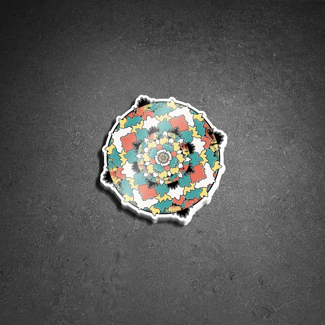 TRI-COLOR MANDALA - Sticker